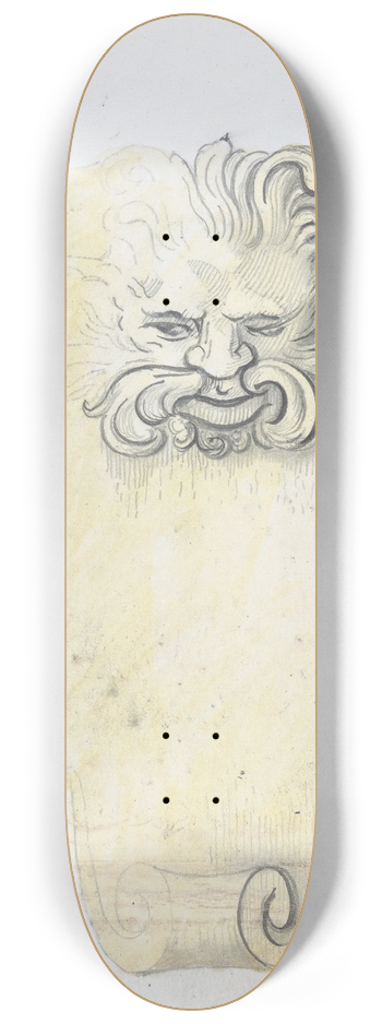 Alphonse Legros - Study for a bronze name plate for Edward D. Adams 8.25 inch art skate deck