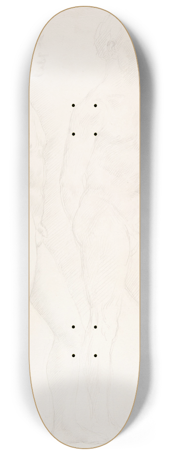 Alphonse Legros - Study of Two Figures 8.25 inch art skate deck