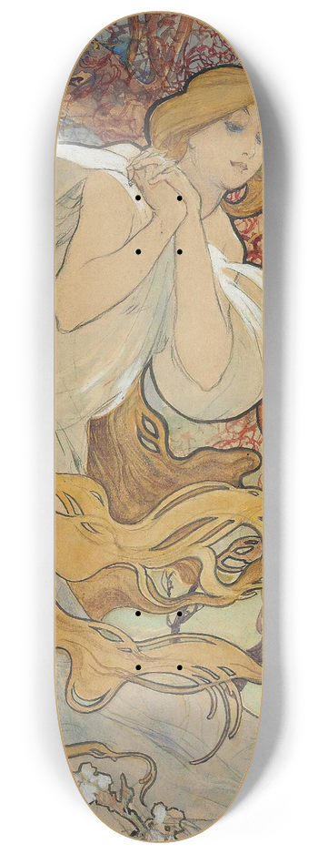 Alphonse Mucha - Chocolat Mexicain 8.25 inch art skate deck