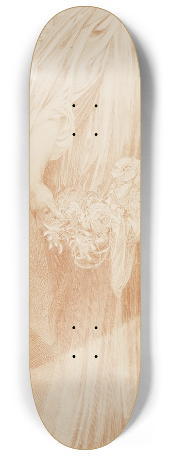 Alphonse Mucha - Evocation 8.25 inch art skate deck