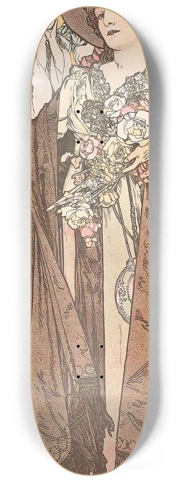 Alphonse Mucha - LA TOSCA 8.25 inch art skate deck