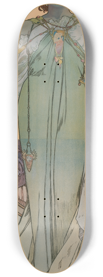 Alphonse Mucha - Leslie Carter 8.25 inch art skate deck