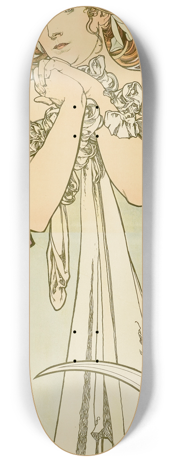 Alphonse Mucha - Lygie 8.25 inch art skate deck