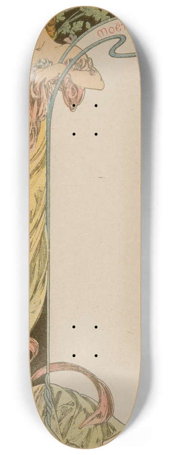 Alphonse Mucha - Menu Card 8.25 inch art skate deck