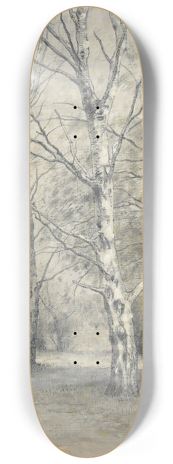 Alphonse Stengelin - Bos met berkebomen 8.25 inch art skate deck