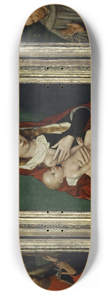 Ambrosius Benson - The Virgin with Child (central panel); Saints Andrew and Francis (inner side) Triptych 8.25 inch art skate deck