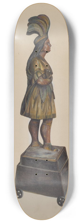 American 20th Century - Cigar Store Indian 8.25 inch art skate deck