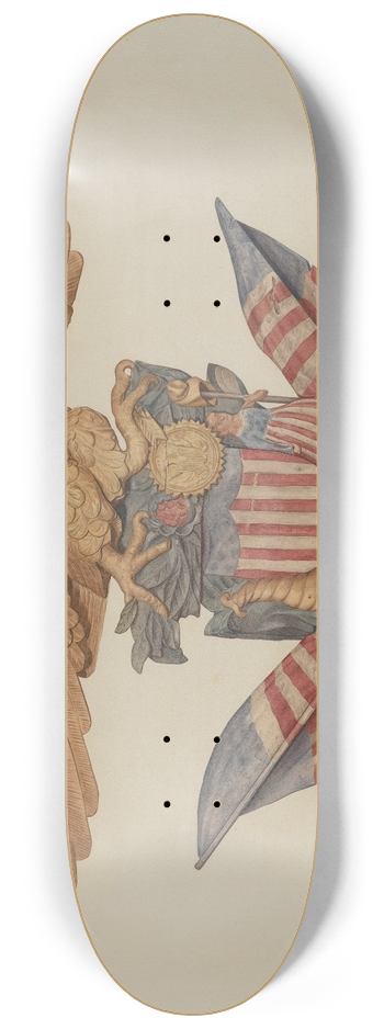 American 20th Century - Pine Ornament (Eagle) 8.25 inch art skate deck