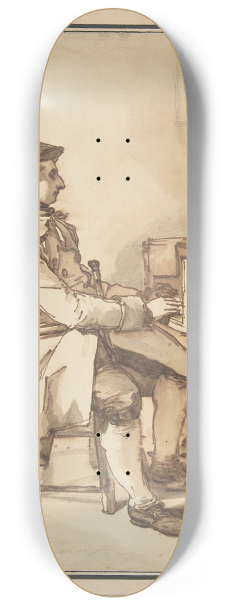 Franois-Andr Vincent - Man Seated at a Keyboard Instrument 8.25 inch art skate deck