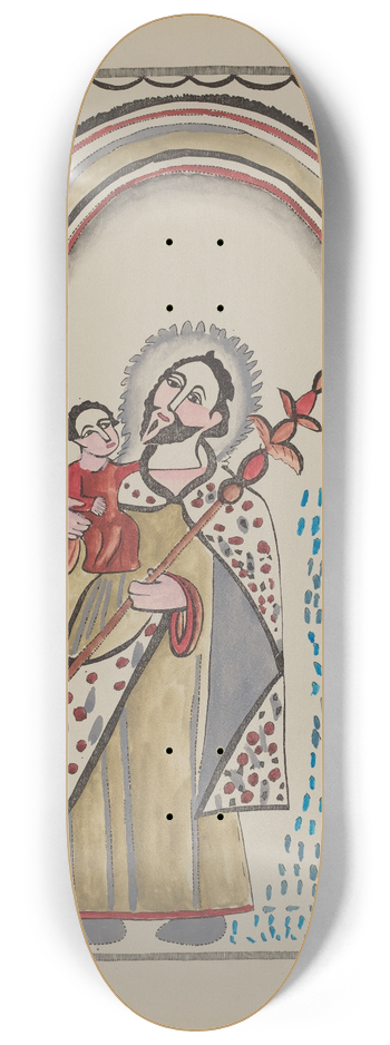 American 20th Century - Retablo 8.25 inch art skate deck