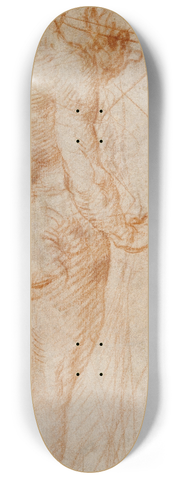 Andrea del Sarto - Study of a Nude Man 8.25 inch art skate deck