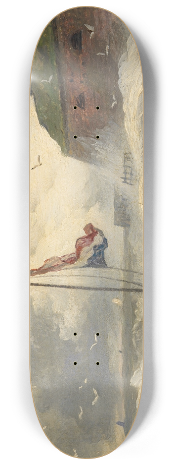 Andreas Achenbach - Strmische Brandung an der Mole 8.25 inch art skate deck