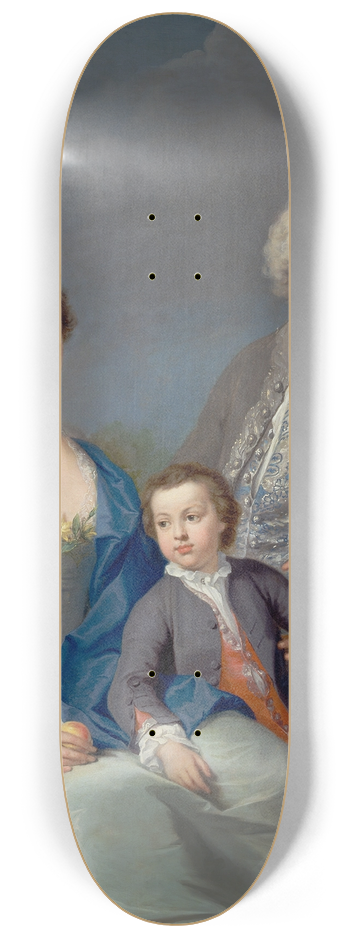 Andrea Soldi - Sir Robert and Lady Smyth with Their Son, Hervey 8.25 inch art skate deck