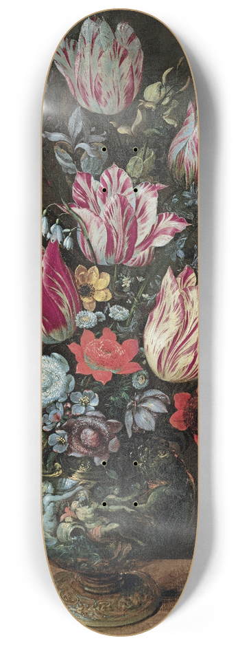 Andries Daniels - Vase with Tulips 8.25 inch art skate deck