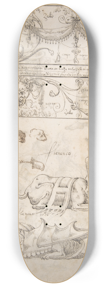 Andrs de Melgar - Three Candelabra Grotesques 8.25 inch art skate deck
