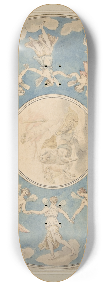 Angelica Kauffmann - Design for Ceiling; Apollo and the Hours 8.25 inch art skate deck