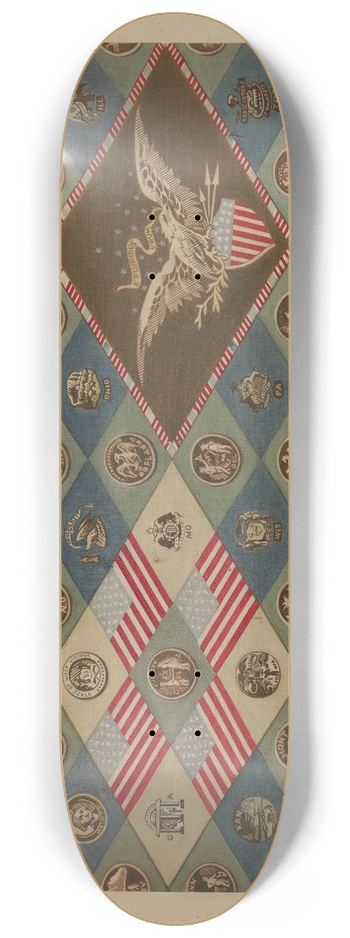 Angelo Bulone - Textile (State Emblems) 8.25 inch art skate deck