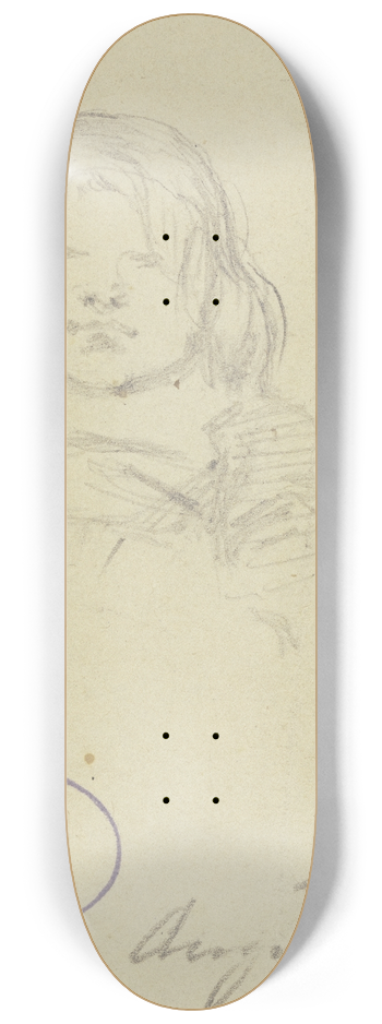 Angilbert Gbel - Childs bust from the front 8.25 inch art skate deck