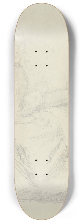 Angilbert Gbel - Sitzendes Mdchen nach rechts mit Buch auf dem Scho 8.25 inch art skate deck