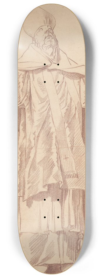 Anicet Charles Gabriel Lemonnier - Standing Ecclesiastic With Arms Upraised 8.25 inch art skate deck