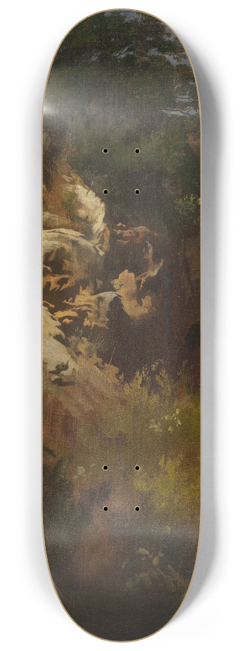 Anselm Feuerbach - Landschaft, Felsgestein 8.25 inch art skate deck