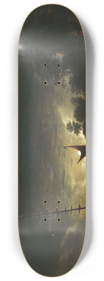 Anthonie van Borssom - Moonlit Landscape 8.25 inch art skate deck