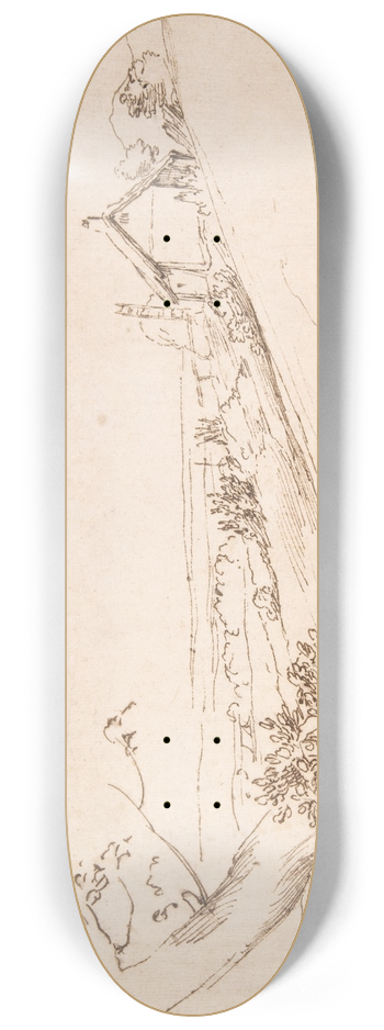Anthony van Dyck - Landscape with a Gnarled Tree and a Farm 8.25 inch art skate deck