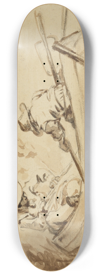 Franois Boucher - Zwei Mnner im Ruderboot 8.25 inch art skate deck