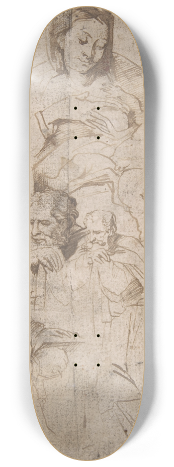 Anthony van Dyck - Sheet of Studies 8.25 inch art skate deck