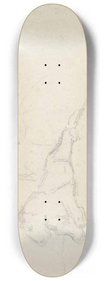 Antoine-Louis Barye - Lioness Lying near a Tree 8.25 inch art skate deck