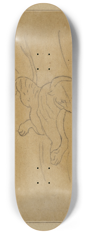 Antoine-Louis Barye - Panthre couche de face 8.25 inch art skate deck