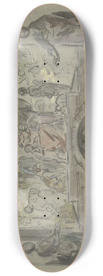 Anton Burger - Dekorativer Entwurf, Treppenaufbau 8.25 inch art skate deck