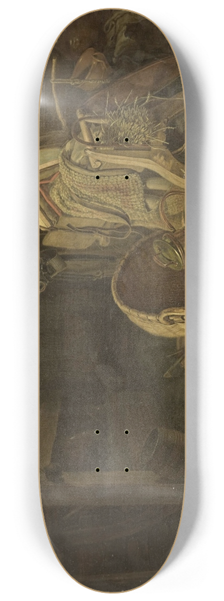 Franois Cornelis Knoll - Still Life in a Stable 8.25 inch art skate deck