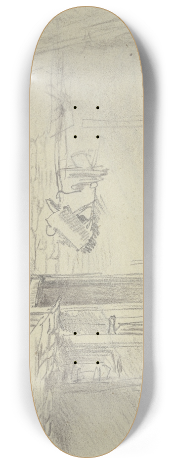 Anton Burger - Farmstead with watering can 8.25 inch art skate deck