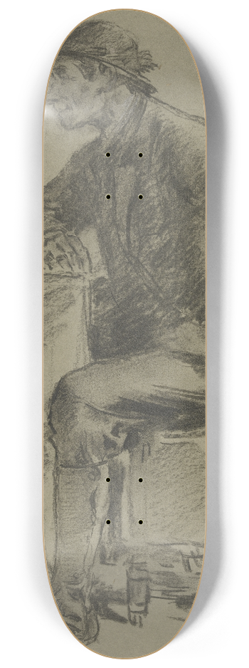 Anton Burger - Hunter boy at the innkeepers table 8.25 inch art skate deck