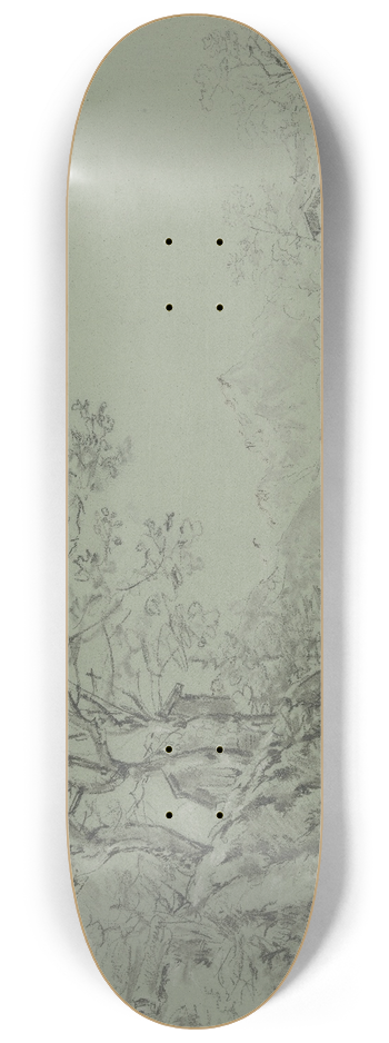 Anton Burger - Kleiner Flu mit Bumen am Ufer 8.25 inch art skate deck