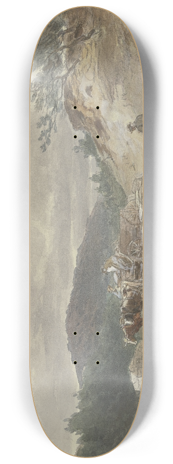 Anton Burger - Landschaft mit Ochsengespann 8.25 inch art skate deck
