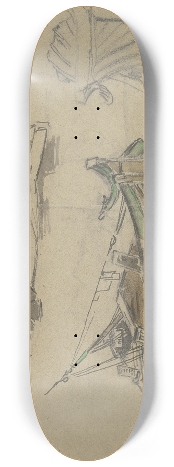 Anton Burger - Studienblatt mit Flukhnen 8.25 inch art skate deck