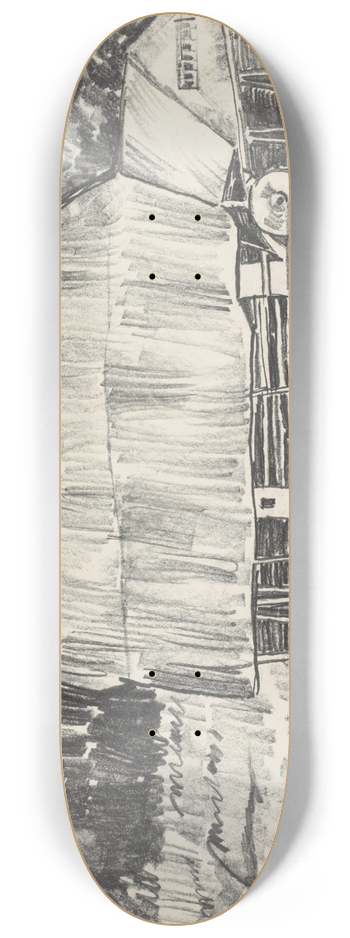 Anton Emanuel Peschka - Alte Mhle mit Berg 8.25 inch art skate deck