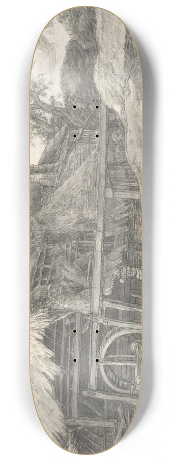 Antonie Waterloo - Landscape with a Mill 8.25 inch art skate deck