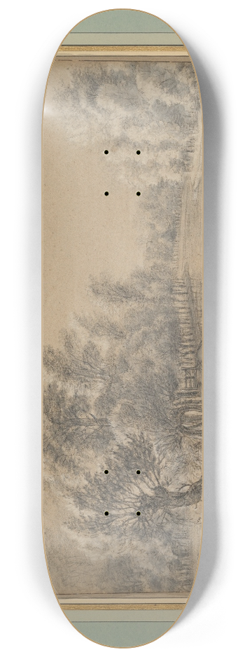 Antonie Waterloo - River Landscape 8.25 inch art skate deck