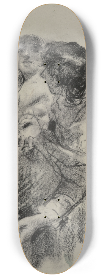 Antonio Mancini - Couple in a boat, man leaning over edge 8.25 inch art skate deck