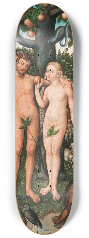 Antonius Heusler - Adam and Eve and the Tree of Knowledge 8.25 inch art skate deck