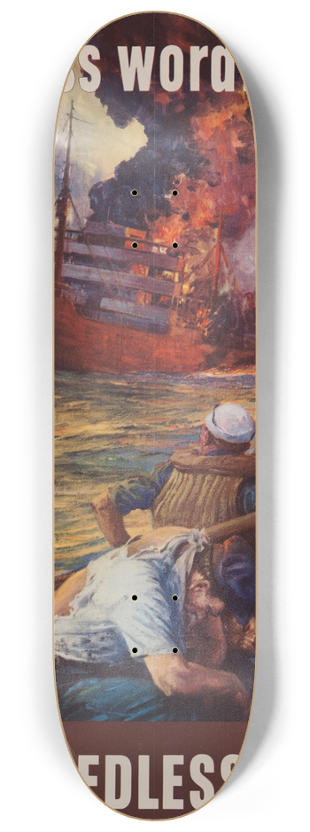 Anton Otto Fischer - A careless word a needless sinking 8.25 inch art skate deck