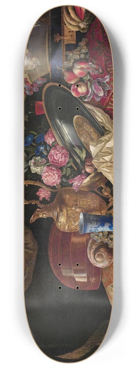 Franois Habert - Still life with ewer, a bunch of tulips and a mandolin 8.25 inch art skate deck