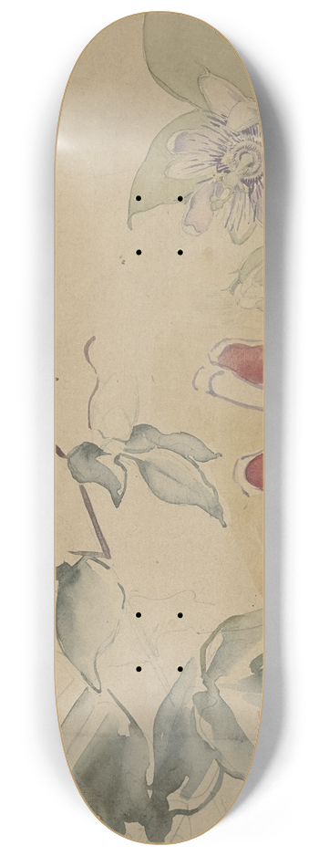 Antoon Derkinderen - Studieblad met passiebloemen 8.25 inch art skate deck