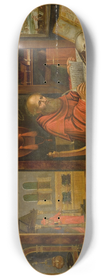 Antwerp School - Saint Jerome in his study, with the lion 8.25 inch art skate deck