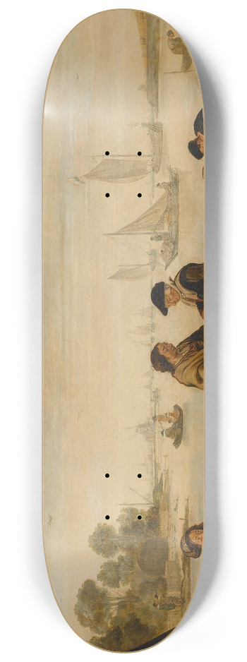 Arent Arentsz. Cabel - Rivierlandschap met handlezende vrouwen 8.25 inch art skate deck