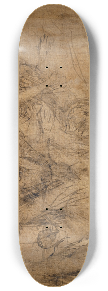 Arnold Bcklin - Study for Nymph on the Shoulders of Pan 8.25 inch art skate deck