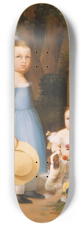Arthur Armstrong - Two Sisters with Puppy and Flowers 8.25 inch art skate deck